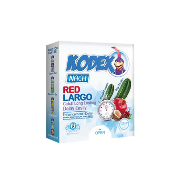 کاندوم تاخیری کدکس مدل Red Largo بسته 3 عددی