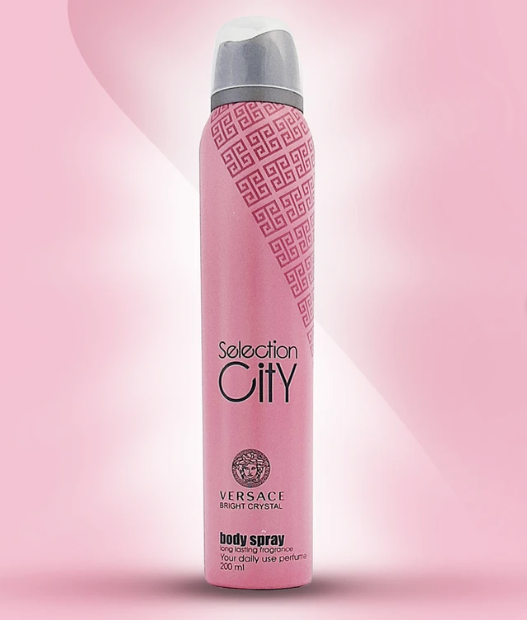 اسپری خوشبوکننده بدن زنانه سلکشن سیتی مدل Versace Bright حجم 200 میلی لیتر