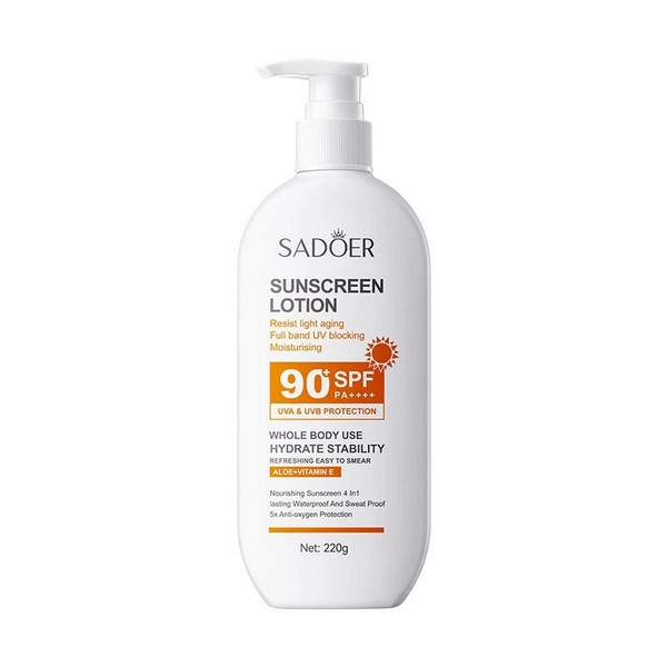لوسیون ضد آفتاب بدون رنگ بدن سادور spf90